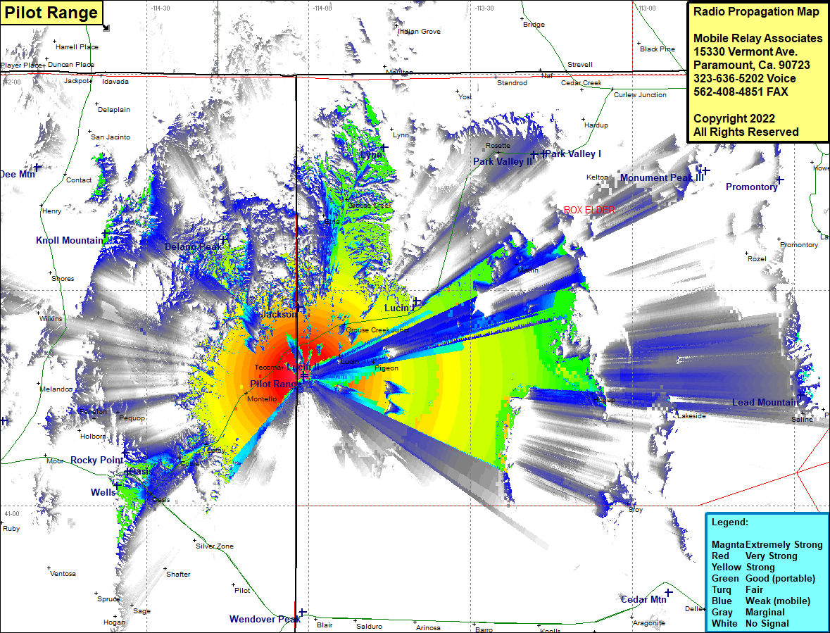 heat map radio coverage Pilot Range